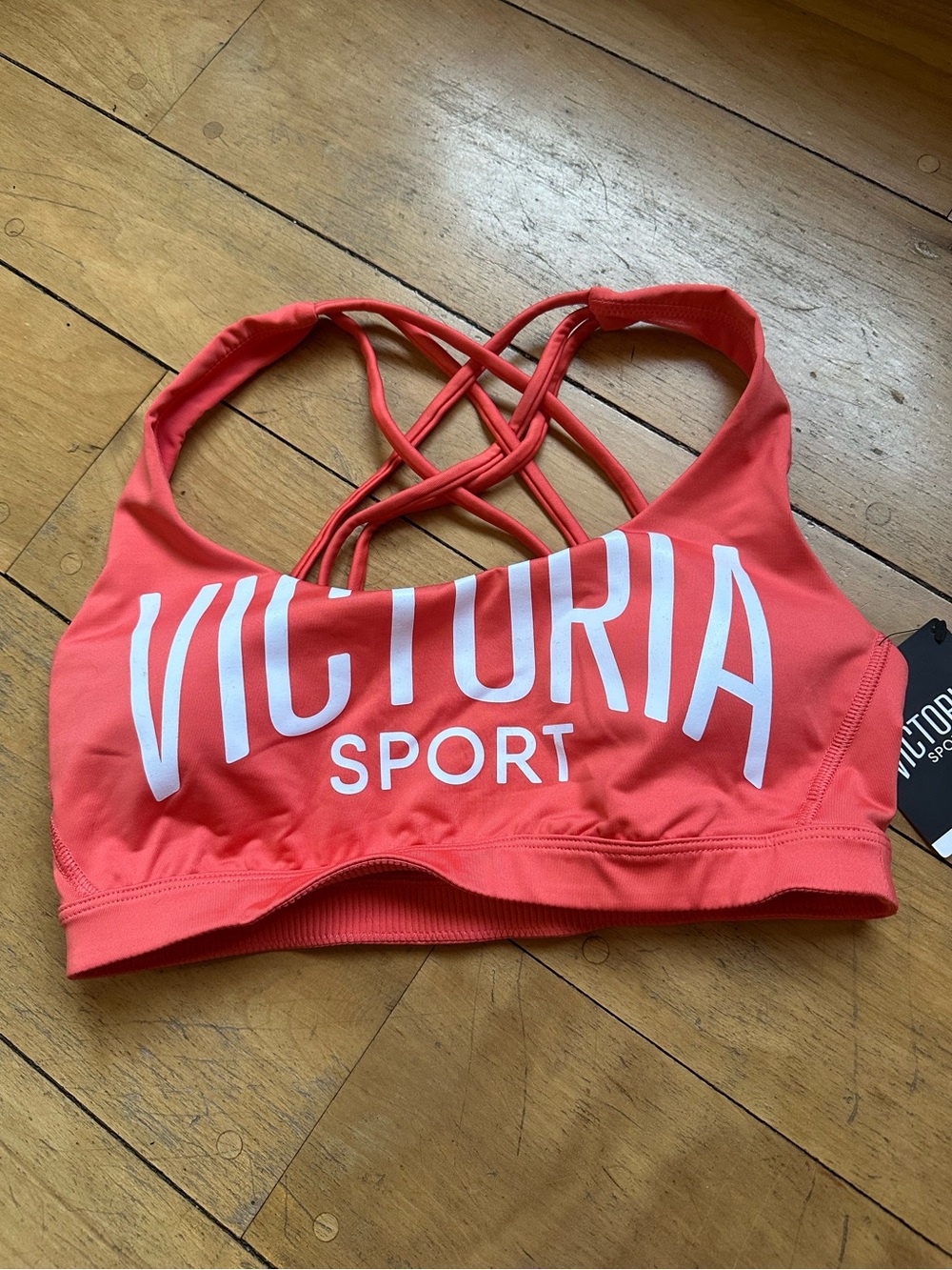 Women's Strappy Sports Bra - Coral